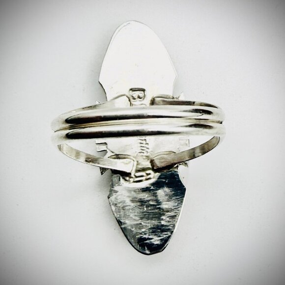 BRANDON ETCITTY STERLING NO. 8 TURQUOISE RING SZ 10 - Picture 3 of 5